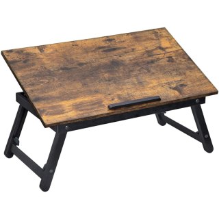 Składana Podstawka Pod Laptopa 60x35 Cm Z Regulowanym Blatem Rustykalny Design