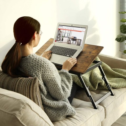 Składana Podstawka Pod Laptopa 60x35 Cm Z Regulowanym Blatem Rustykalny Design