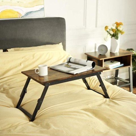 Składana Podstawka Pod Laptopa 60x35 Cm Z Regulowanym Blatem Rustykalny Design
