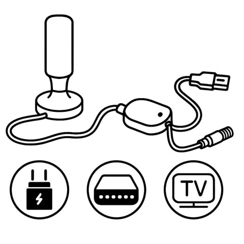 Antena Aktywna DVB-T2 Berdsen – Ultra HD 4K, Wewnętrzna, Filtr LTE, 80 km