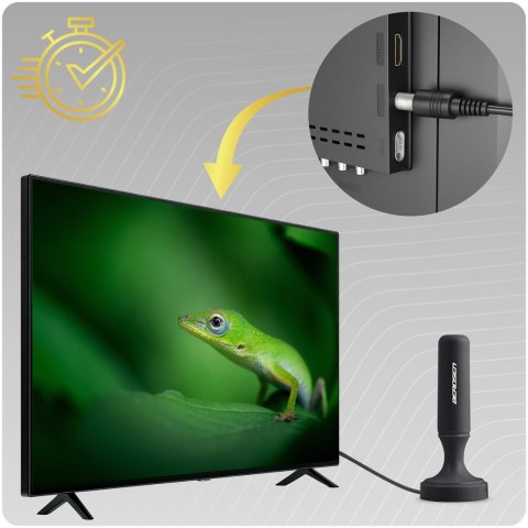 Antena Aktywna DVB-T2 Berdsen – Ultra HD 4K, Wewnętrzna, Filtr LTE, 80 km