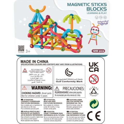 Grube Klocki Magnetyczne Konstrukcyjne WOOPIE 128 el. Grube Klocki Magnetyczne Konstrukcyjne WOOPIE 128 el.