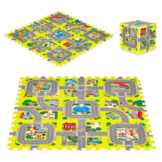Mata Piankowa Dla Dzieci Puzzle IPLAY 9 Elementów Miasteczko 90,5x90,5 cm