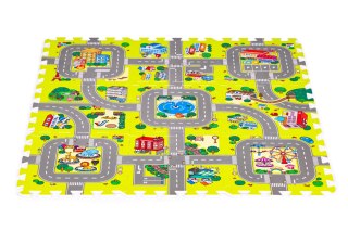 Mata Piankowa Dla Dzieci Puzzle IPLAY 9 Elementów Miasteczko 90,5x90,5 cm