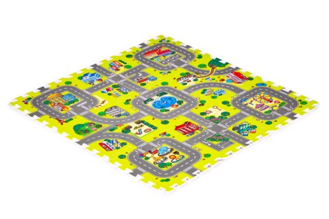 Mata Piankowa Dla Dzieci Puzzle IPLAY 9 Elementów Miasteczko 90,5x90,5 cm