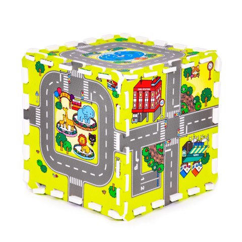 Mata Piankowa Dla Dzieci Puzzle IPLAY 9 Elementów Miasteczko 90,5x90,5 cm