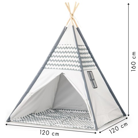 Namiot Tipi Dla Dzieci ECOTOYS Wigwam Z Podłogą 120x120x160 Cm