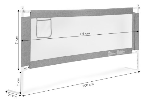 Barierka Ochronna Do Łóżka ECOTOYS 200 Cm – Regulowana, Składana