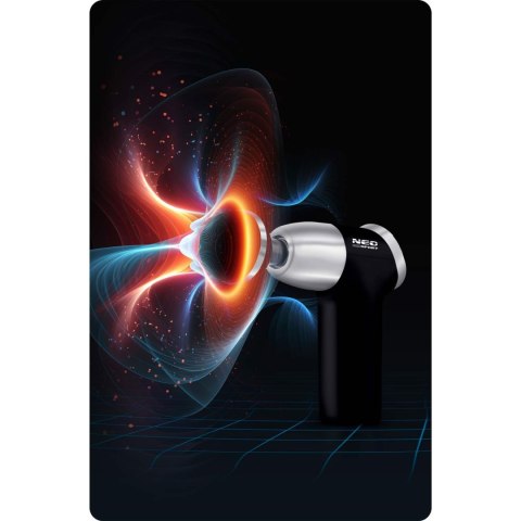 Pistolet do Masażu Neo-Sport NS-500 8 Końcówek LCD Etui Czarny