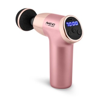 Pistolet do Masażu Ciała NS-500 Neo-Sport Różowy– 8 Końcówek, LCD, Etui