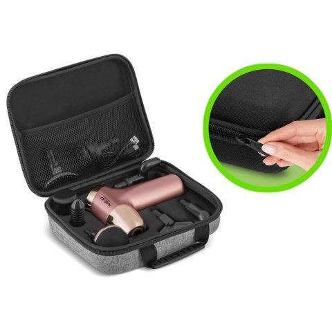Pistolet do Masażu Ciała NS-500 Neo-Sport Różowy– 8 Końcówek, LCD, Etui