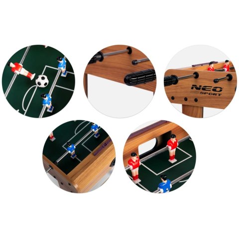 Stół Do Gry W Piłkarzyki Neo-Sport NS-802 – 18 Zawodników, 37x69x62 Cm