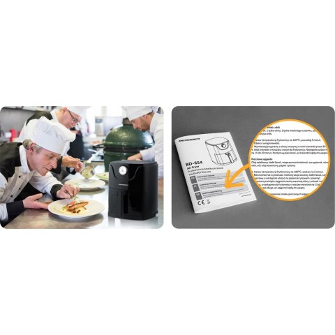 Kompaktowa Frytkownica Beztłuszczowa Air fryer Berdsen BD-654 2,5 L – 1000 W