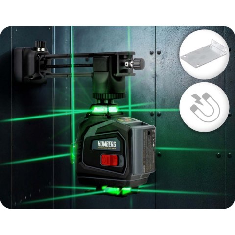 Laser Krzyżowy Humberg HM-170, Statyw, Walizka, 16 Linii, 2 Akumulatory
