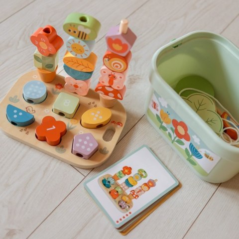 Drewniany sorter edukacyjny 7w1 Tooky Toy box ogród układanka