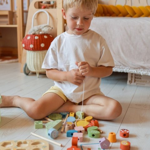 Drewniany sorter edukacyjny 7w1 Tooky Toy box ogród układanka