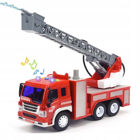 Wóz Strażacki Z Podnośnikiem I Wodą – Interaktywny Pojazd Straży Pożarnej Dla Dzieci
