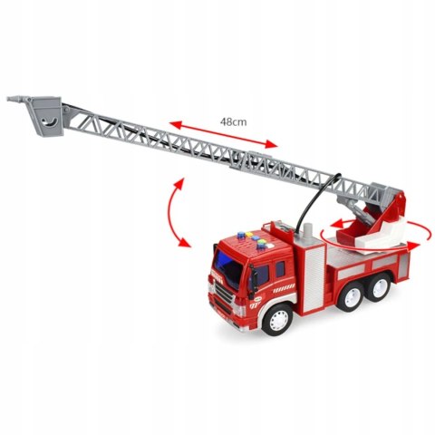 Wóz Strażacki Z Podnośnikiem I Wodą – Interaktywny Pojazd Straży Pożarnej Dla Dzieci