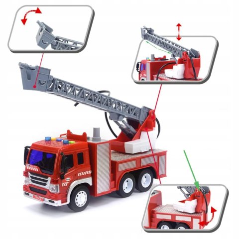 Wóz Strażacki Z Podnośnikiem I Wodą – Interaktywny Pojazd Straży Pożarnej Dla Dzieci