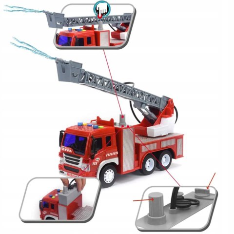 Wóz Strażacki Z Podnośnikiem I Wodą – Interaktywny Pojazd Straży Pożarnej Dla Dzieci