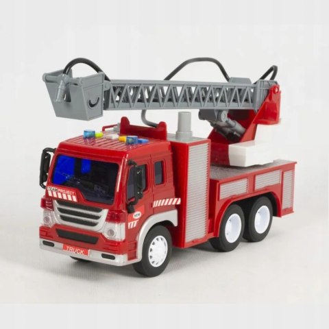 Wóz Strażacki Z Podnośnikiem I Wodą – Interaktywny Pojazd Straży Pożarnej Dla Dzieci