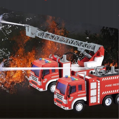 Wóz Strażacki Z Podnośnikiem I Wodą – Interaktywny Pojazd Straży Pożarnej Dla Dzieci