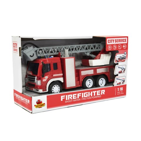 Wóz Strażacki Z Podnośnikiem I Wodą – Interaktywny Pojazd Straży Pożarnej Dla Dzieci