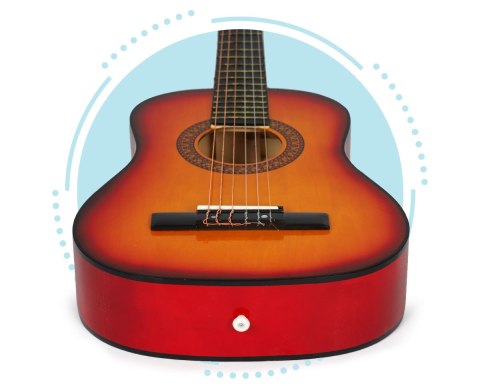 Duża Gitara Dla Dzieci ECOTOYS – Drewniana 6-Strunowa, 18 Progów, 76 Cm