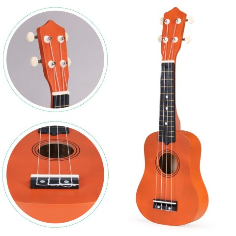 Ukulele Drewniane dla Dzieci ECOTOYS MF019E Gitara 4 Struny