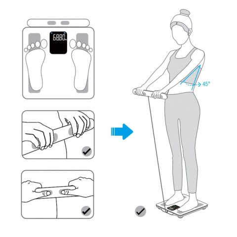 Analityczna Waga Łazienkowa WEBBER – Bluetooth, Analiza Składu Ciała, LCD, 180kg