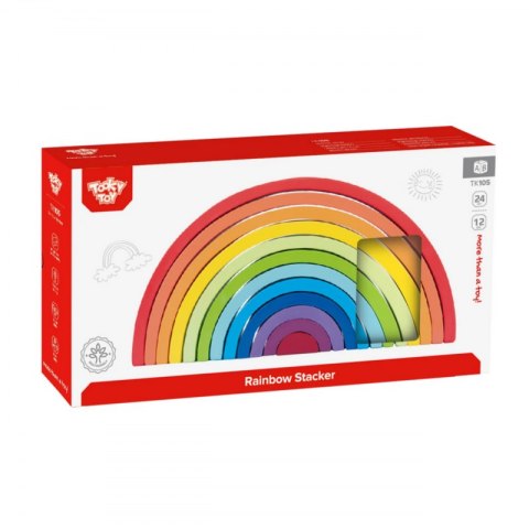 TOOKY TOY Układanka Drewniane Klocki Montessori Tęcza TOOKY TOY Układanka Drewniane Klocki Montessori Tęcza