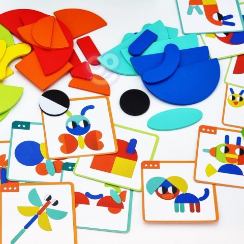 Układanka Montessori Drewniana 55 el 40 Wzorów WOOPIE