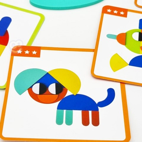 Układanka Montessori Drewniana 55 el 40 Wzorów WOOPIE