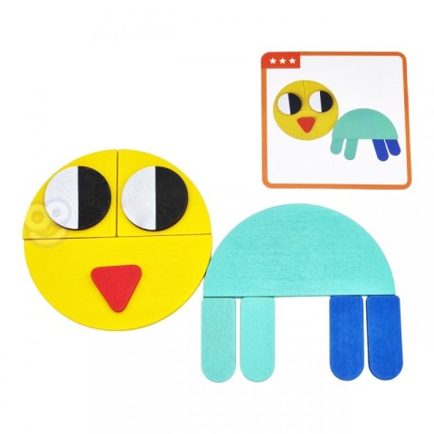 Układanka Montessori Drewniana 55 el 40 Wzorów WOOPIE