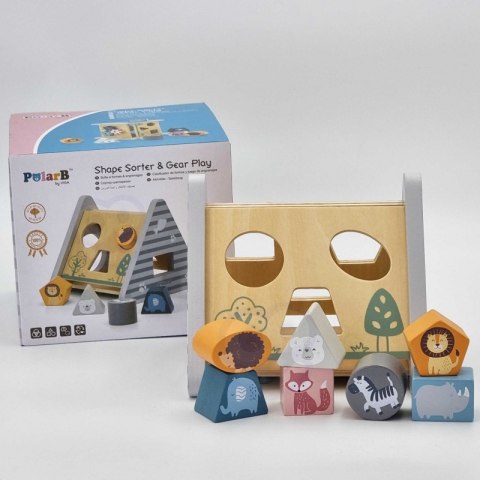 Drewniany Sorter Kształtów Polar Bear Viga – Edukacyjna Układanka, Zwierzątka