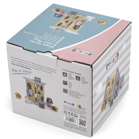 Drewniany Sorter Kształtów Polar Bear Viga – Edukacyjna Układanka, Zwierzątka