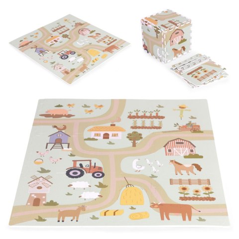 Piankowa Mata Puzzle Farma 21 Elementów – Edukacyjna, EVA, 90,5x90,5 Cm