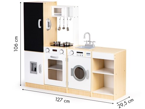 Kuchnia Drewniana XXL Dla Dzieci 127cm ECOTOYS LED Dźwięk