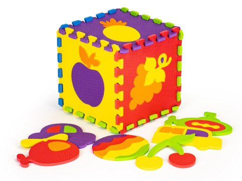 Edukacyjna Mata Piankowa Puzzle ECOTOYS – Owoce, Pojazdy, 148x119 Cm