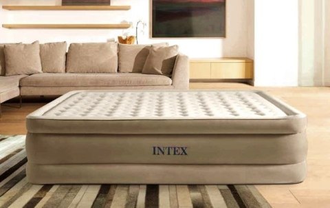 Materac Dmuchany Dwuosobowy Queen Intex 64428 Z Elektryczną Pompką 203x152 cm