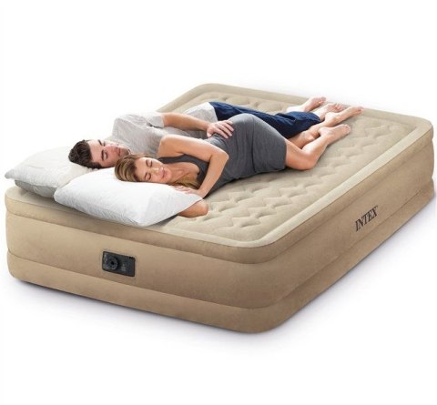 Materac Dmuchany Dwuosobowy Queen Intex 64428 Z Elektryczną Pompką 203x152 cm