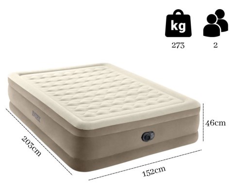 Materac Dmuchany Dwuosobowy Queen Intex 64428 Z Elektryczną Pompką 203x152 cm