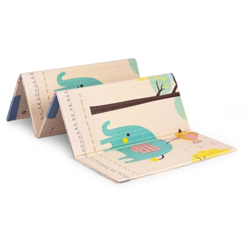 Mata Piankowa Dwustronna ECOTOYS 200x150 cm – Alfabet, Zwierzątka, Miarka