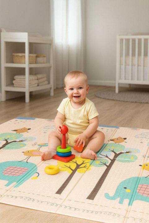 Piankowa Mata Edukacyjna ECOTOYS 200x180 Cm Dwustronna - Alfabet, Miarka