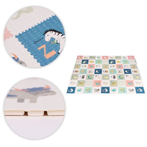 Piankowa Mata Edukacyjna ECOTOYS 200x180 Cm Dwustronna - Alfabet, Miarka