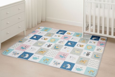 Mata Piankowa ECOTOYS Dwustronna 180x150 Cm - Alfabet I Zwierzęta