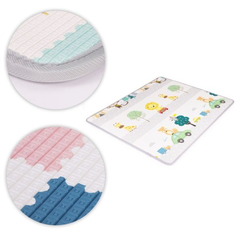 Mata Piankowa ECOTOYS Dwustronna 180x150 Cm - Alfabet I Zwierzęta