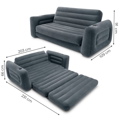 Sofa Dmuchana Rozkładana 2w1 Intex 66552NP – Materac 231x203x66 cm
