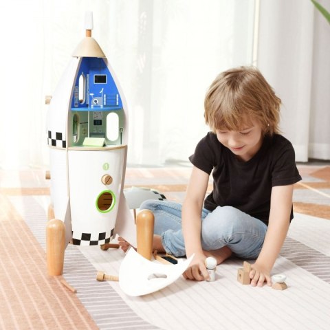 CLASSIC WORLD Drewniana Rakieta Domek dla Dzieci + Figurki Akc. CLASSIC WORLD Drewniana Rakieta Domek dla Dzieci + Figurki Akc.