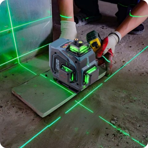 Humberg HM-170 Laser Krzyżowy 4D - Zasięg 40m, Zielony Laser+ Akcesoria